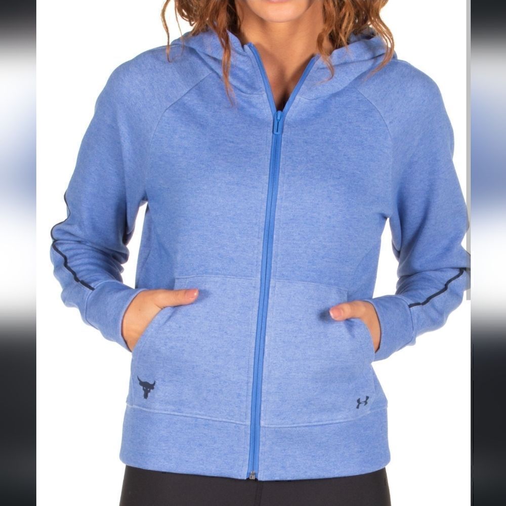 Under Armour x Project Rock Womens Double Knit Hoodie Zip Up Sweatshirt medium
